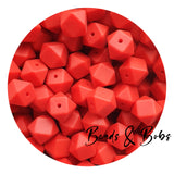 14mm Plain Colour Hexagon Beads - 38 Colours