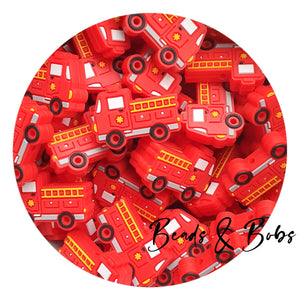 Silicone Fire Truck Beads