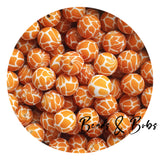 15mm Animal Print Round Silicone Beads - 14 Colours