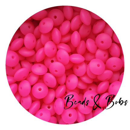 12mm Lentil Silicone Beads - 27 Colours