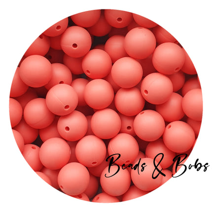 15mm Plain Colour Round Silicone Beads - 100 Colours