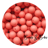 15mm Plain Colour Round Silicone Beads - 98 Colours