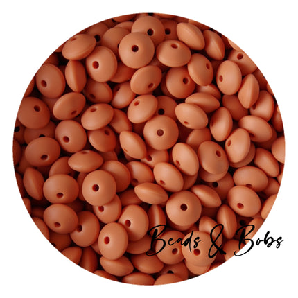 12mm Lentil Silicone Beads - 27 Colours