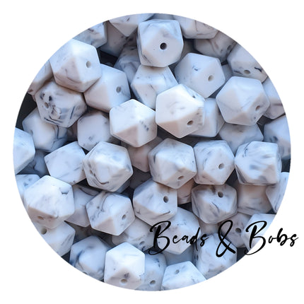 14mm Plain Colour Hexagon Beads - 48 Colours