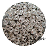 10mm Rhinestone Rondelle Spacer Beads - 2 Colours