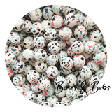 12mm Round Terrazzo Silicone Beads - 2 Colours