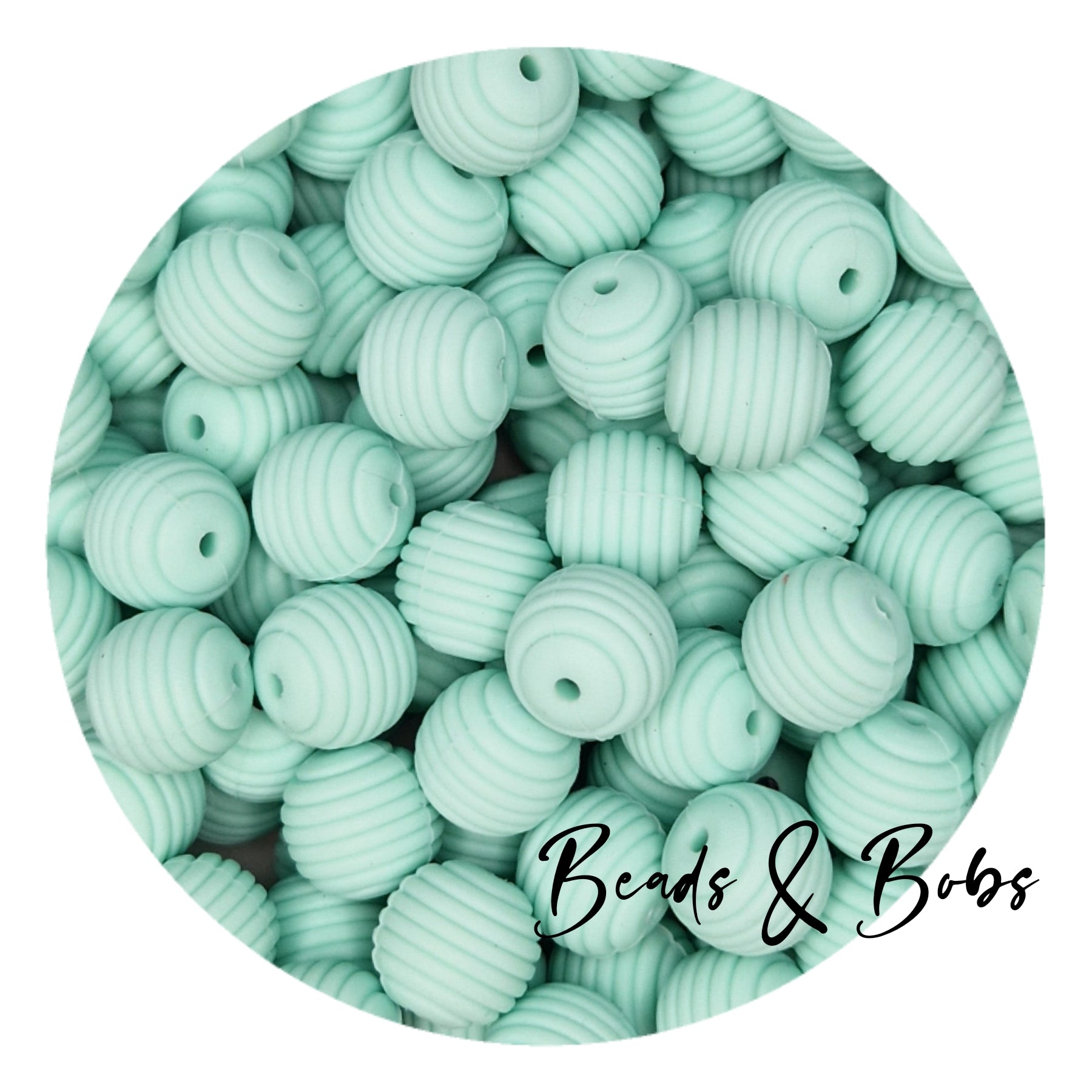 Silicone Beads - 15mm - Mint Green Silicone Beads