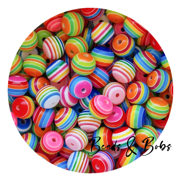 12mm Patterned Resin Beads