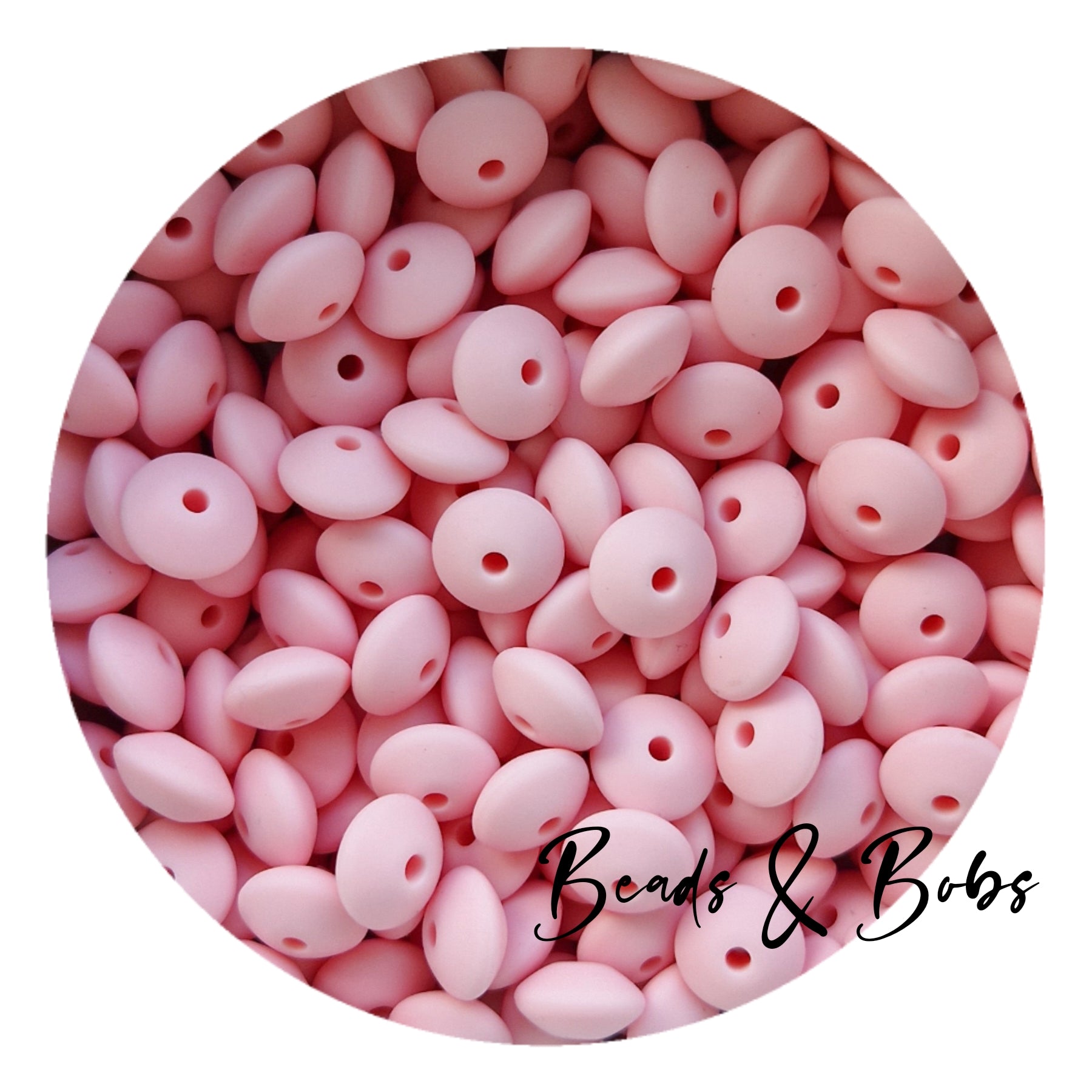 12mm Baby Pink Silicone Beads