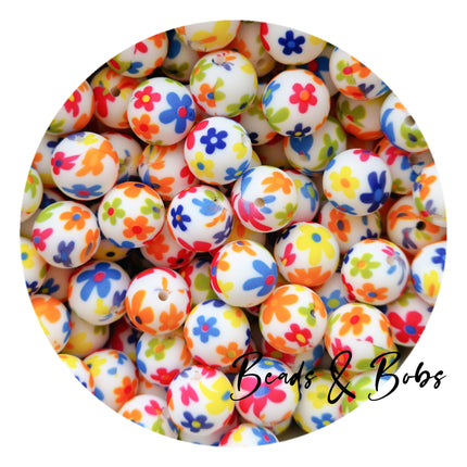 15mm Round Printed Beads - 36 Colours