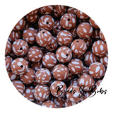 15mm Animal Print Round Silicone Beads - 14 Colours