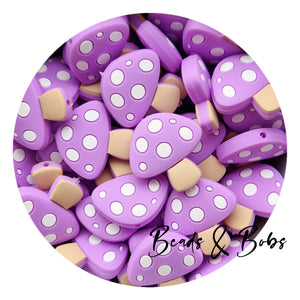 Silicone Mushroom Beads - 5 Colours