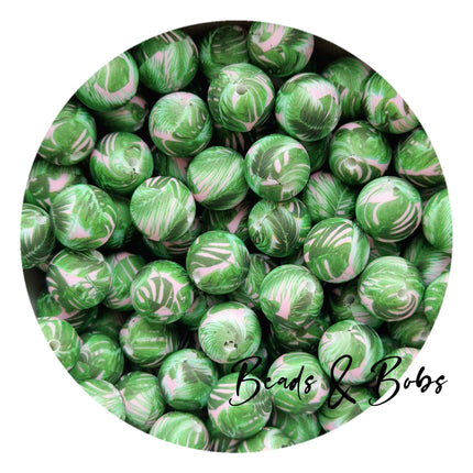 15mm Round Printed Beads - 36 Colours