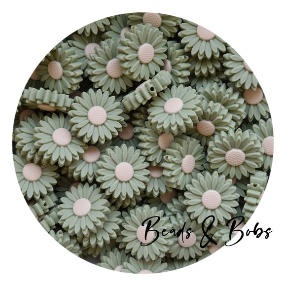 Silicone Large Daisy Beads - 3 Colours