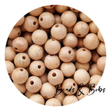 Round Beech Wood Beads - 2 Sizes