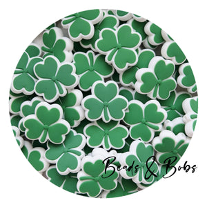 Silicone 3 Leaf Clover Beads - 2 Colours