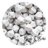 14mm Gritty Hexagon Silicone Beads - 2 Colours