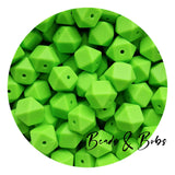 14mm Plain Colour Hexagon Beads - 38 Colours