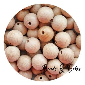 30mm Beech Wood Beads