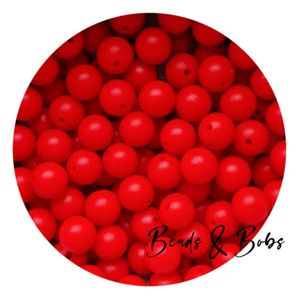 12mm Plain Colour Round Silicone Beads - 57 Colours