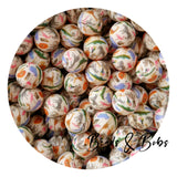 15mm Round Printed Beads - 30 Colours