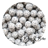 15mm Animal Print Round Silicone Beads - 14 Colours