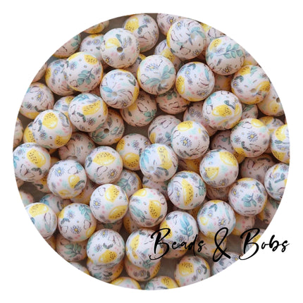 15mm Round Printed Beads - 36 Colours