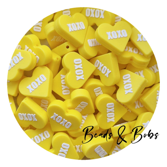 Silicone Heart Message Beads - 4 Colours