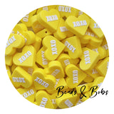 Silicone Heart Message Beads - 3 Colours