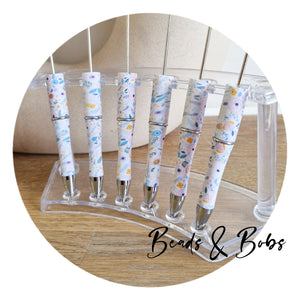 Beadable Printed Ballpoint Pens - 3 Colours