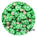 Silicone Mushroom Beads - 5 Colours