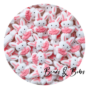 Silicone Ballerina Bunny Beads - 2 Colours