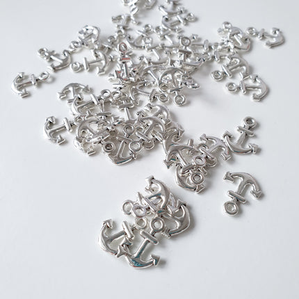 13mm Silver Anchor Charms