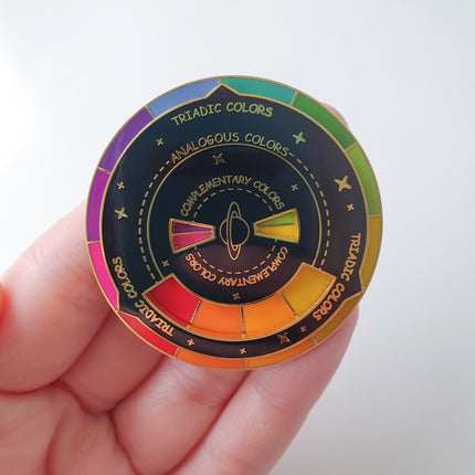 Rotating Colour Compass Enamel Pin